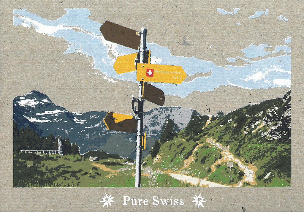 Postcards 51121 Pure Swiss Wanderwegweiser