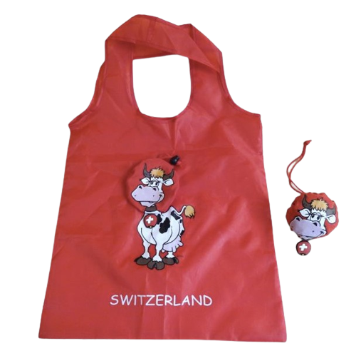 Faltbare Einkaufstasche Schweizer Kuh