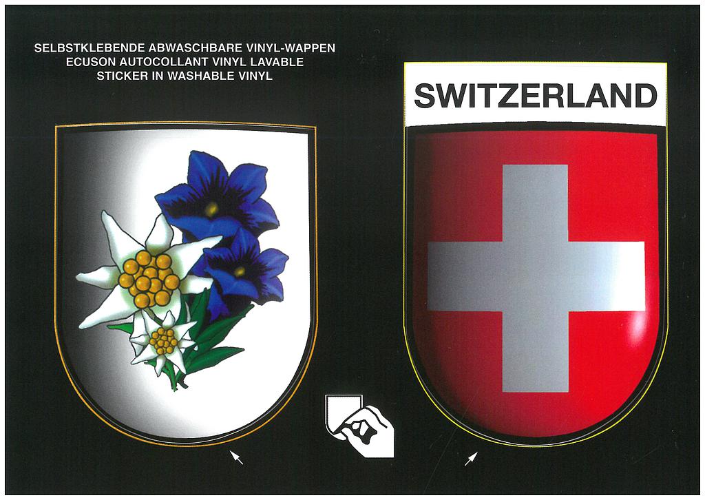 Postcards SK 204 Stickers Edelweiss + gentiane 'Switzerland'