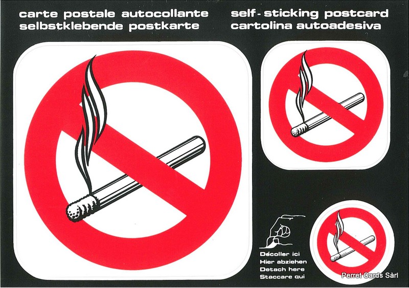 Postcards SK 239 Stickers Rauchen verboten