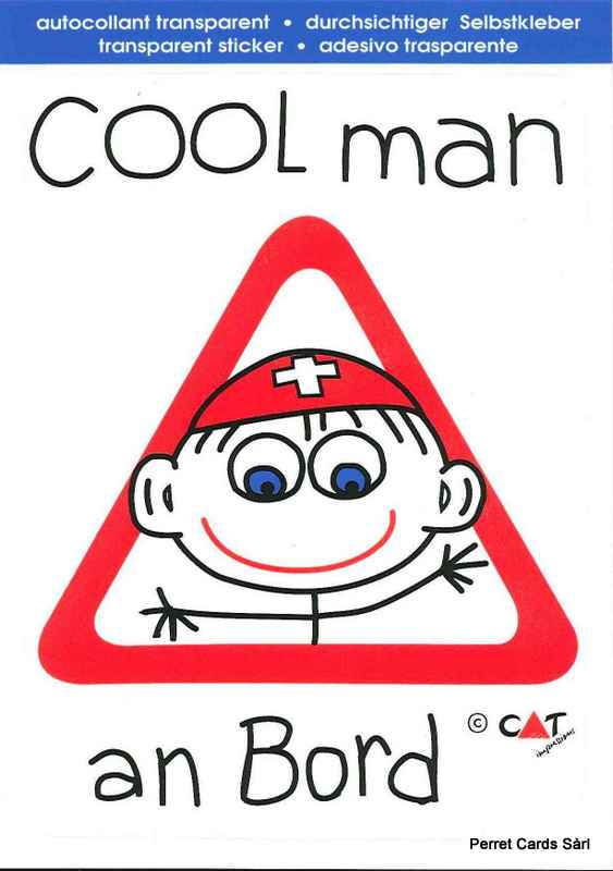 Postcards SK 410 Stickers 'Cool man an Bord'