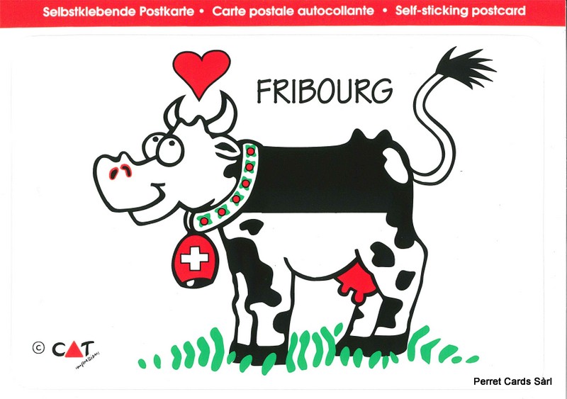 Postcards SK 445 Stickers FRIBOURG (vache)