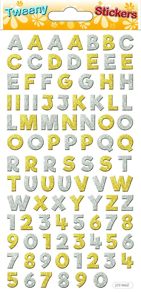 Autocollants chiffres et lettres