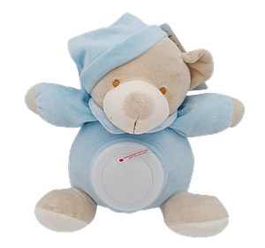 Peluche ours bleu avec veilleuse LED 