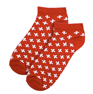 Kurze Socken "Schweizer Kreuz" (Größe 39-42)