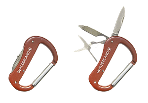 Karabinerhaken mit Messer, Feile und Meißel