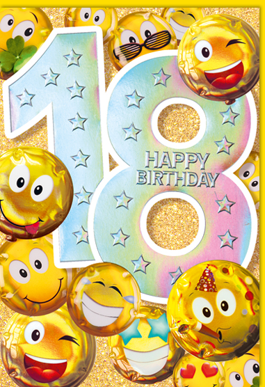 Karte Karte 18. Geb. "Happy Birthday"