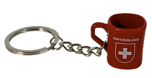 Porte-clé tasse rouge "Switzerland"
