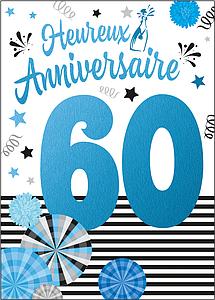 Carte A4 Anniversaire 60 ans