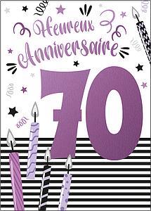 Carte A4 Anniversaire 70 ans