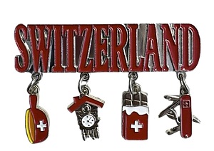 Aimant Switzerland avec symboles suisses