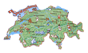 Aimant 3D carte de la Suisse