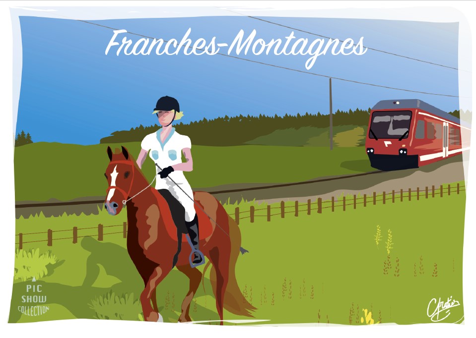 Aimant en plexi Franches-Montagnes