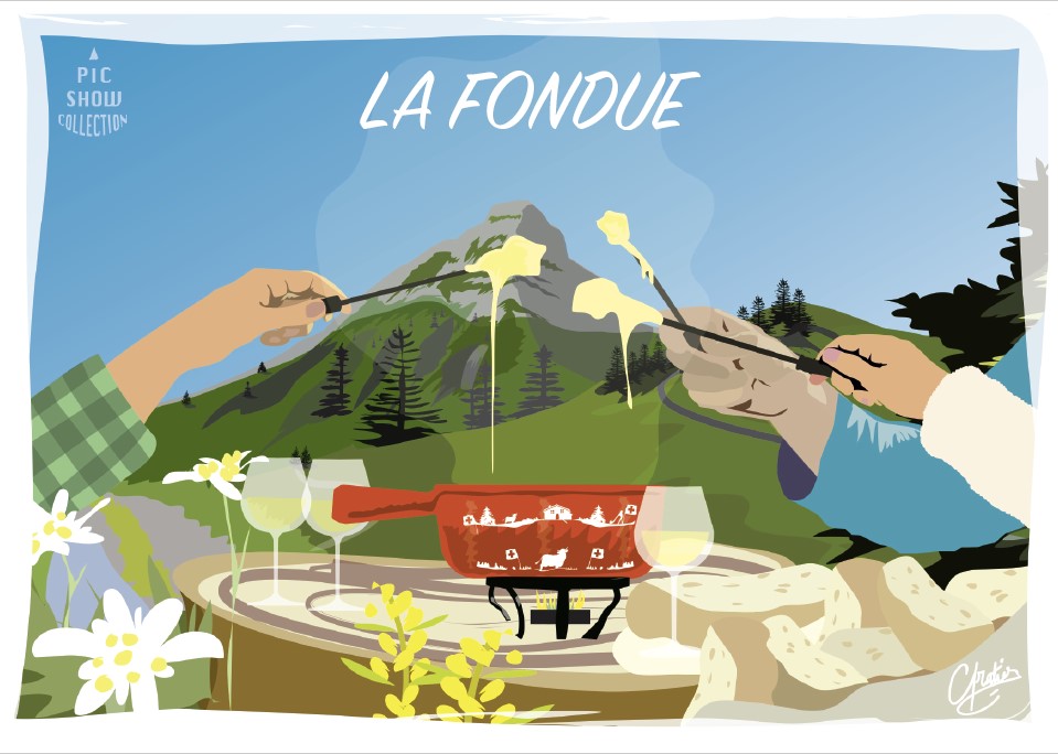Aimant en plexi "La Fondue"