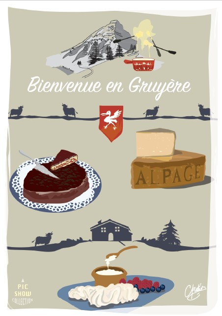 Postcards "Bienvenue en Gruyère"