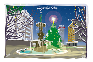 Carte Joyeuses Fêtes La Chaux-de-Fonds