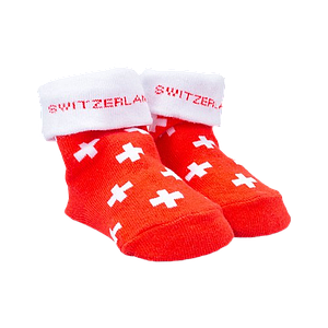 Chaussettes bébé croix suisse (taille one size)