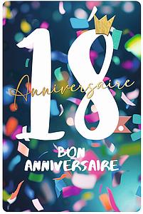 Carte Anniv. 18 ans