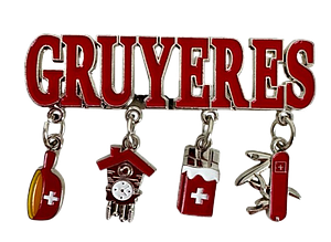 Aimant GRUYERES avec symboles suisses