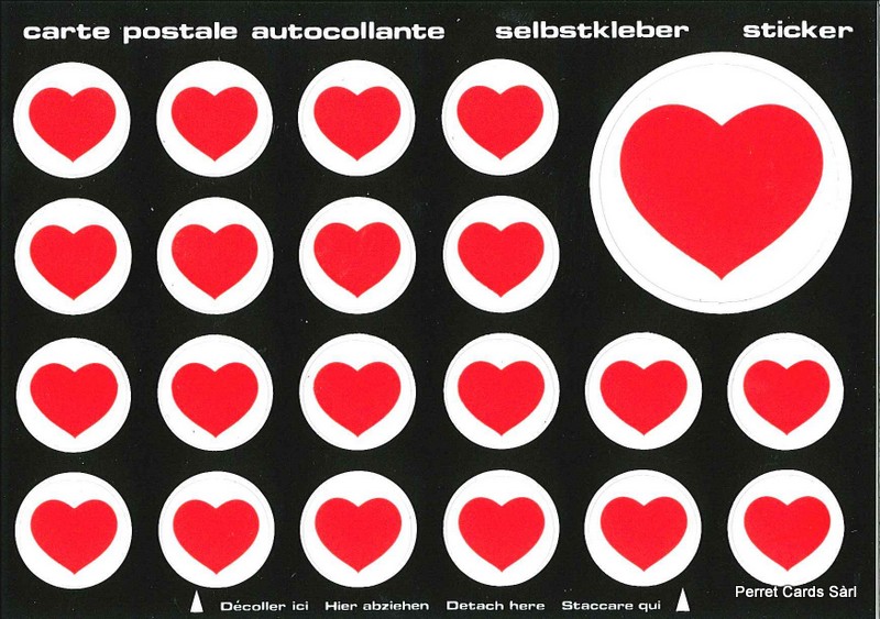 Postcards SK 283 Stickers COEURS