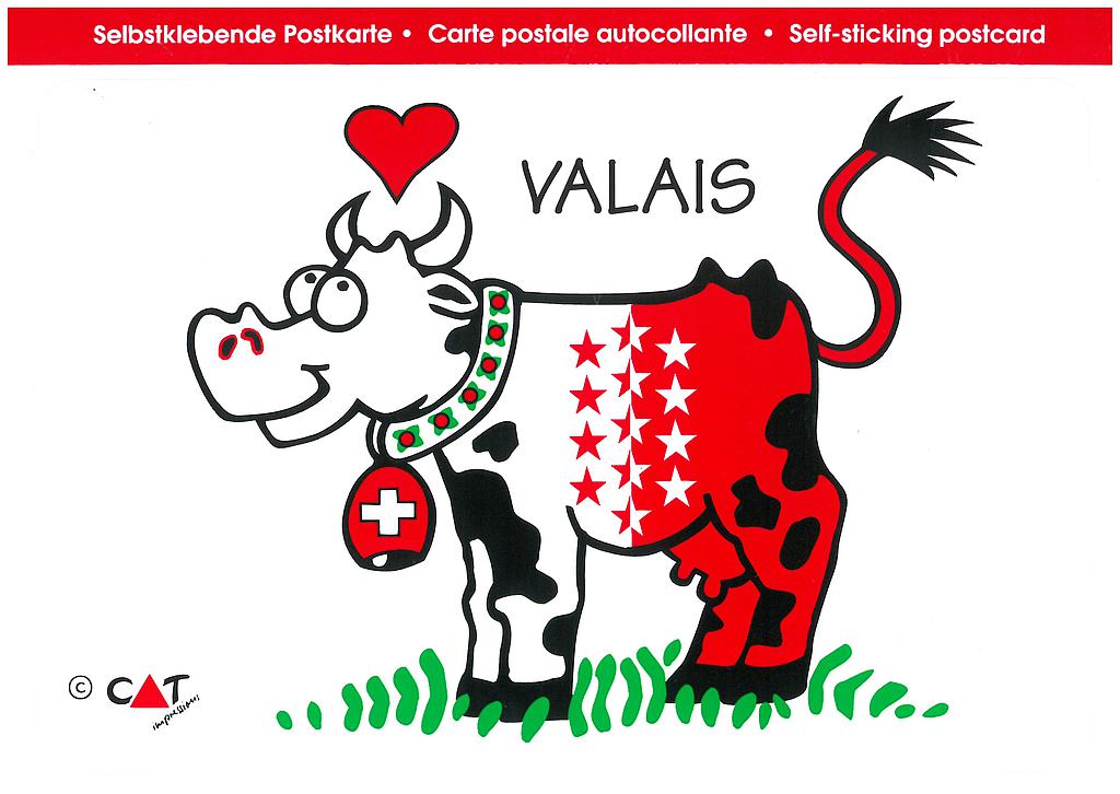 Postcards SK 448 Stickers VALAIS (Kuh)