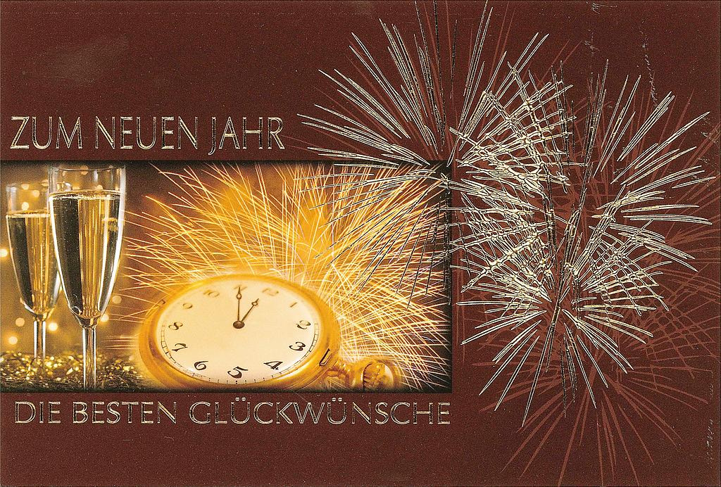 Karte Neujahr m.Vergoldung => Fr.1.- ab 100 Stk kumulierbar!