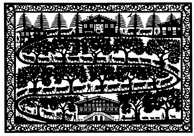 Postcards 10027 "Poya" découpage noir/blanc