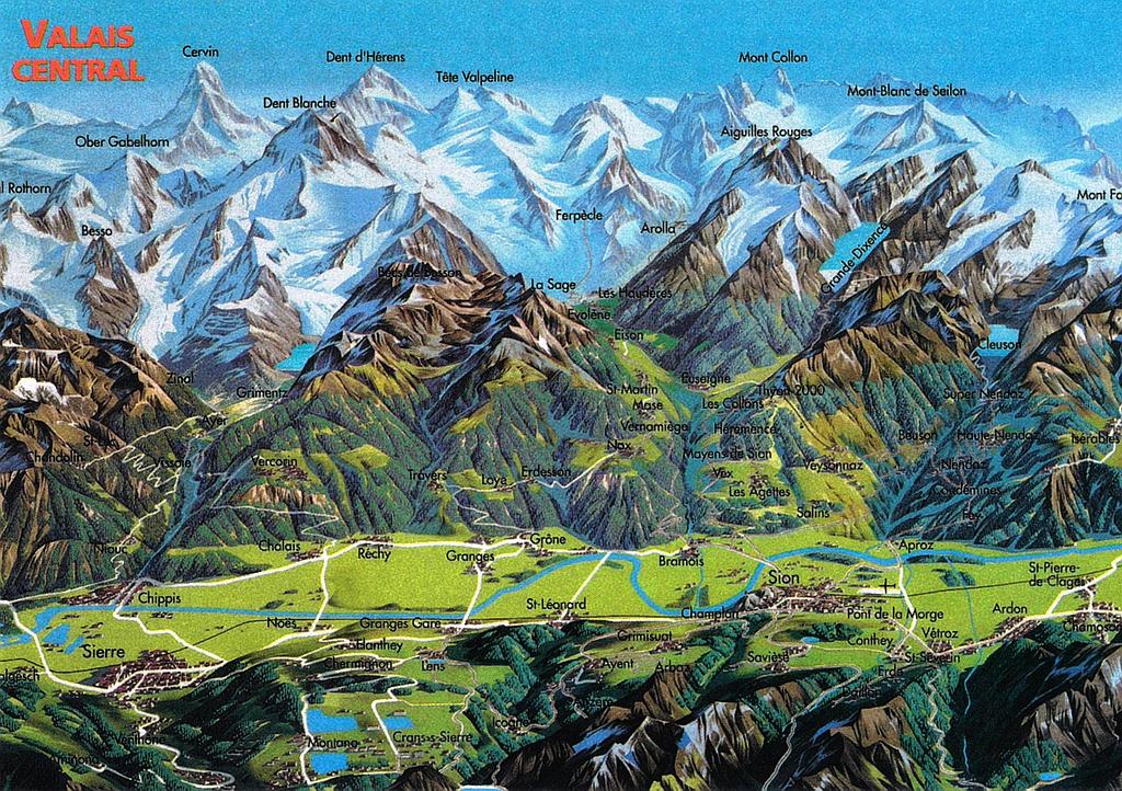 Postcards 12033 Valais central (Panorama)