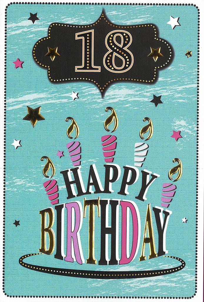 Carte Anniv. 18 ans "Happy Birthday"