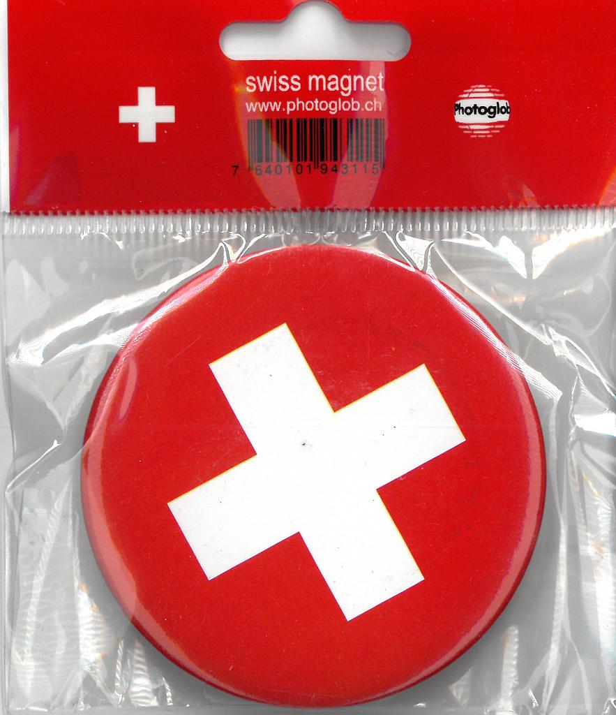 Magnet rund Schweizerkreuz