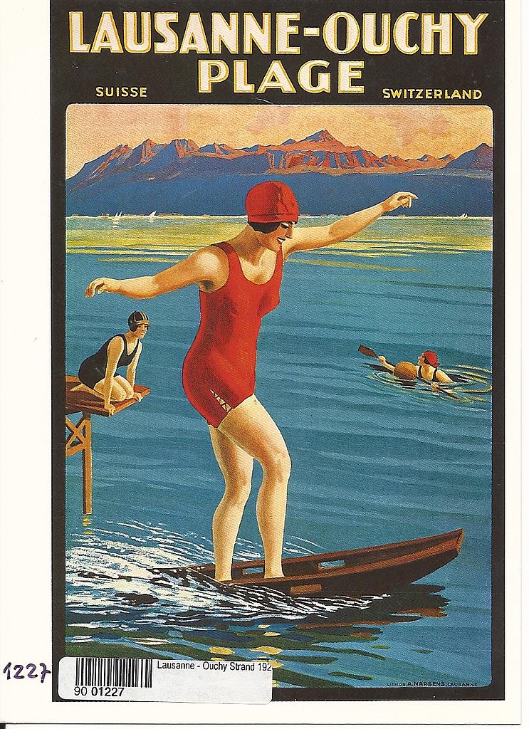 Postcards [Fr.2.- Litho] 01227 Lausanne-Ouchy plage