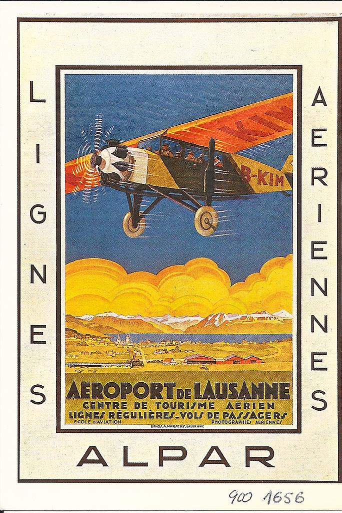 Postcards[Fr.2.- Litho] 01656 Lausanne aéroport