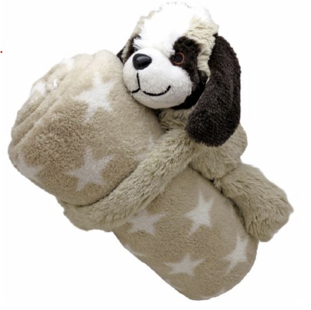 Couverture peluche avec St-Bernard  ~20cm