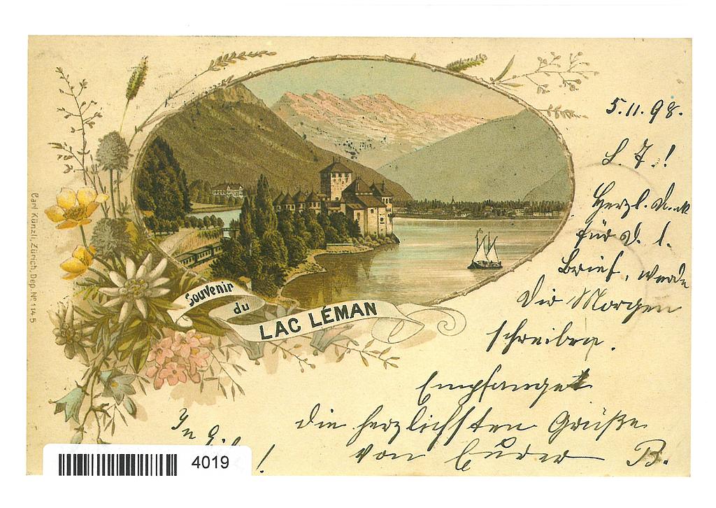 Postcards [Fr.2.- Litho] 04019 Lac Léman (reproduction)