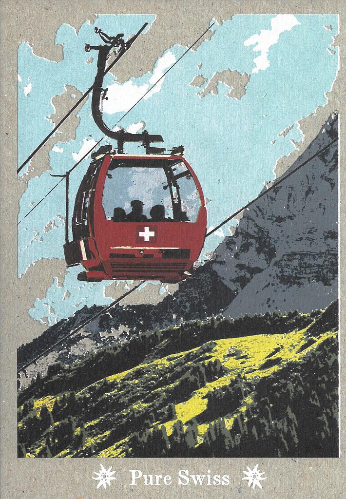 Postcards 51133 Pure Swiss rote Gondel