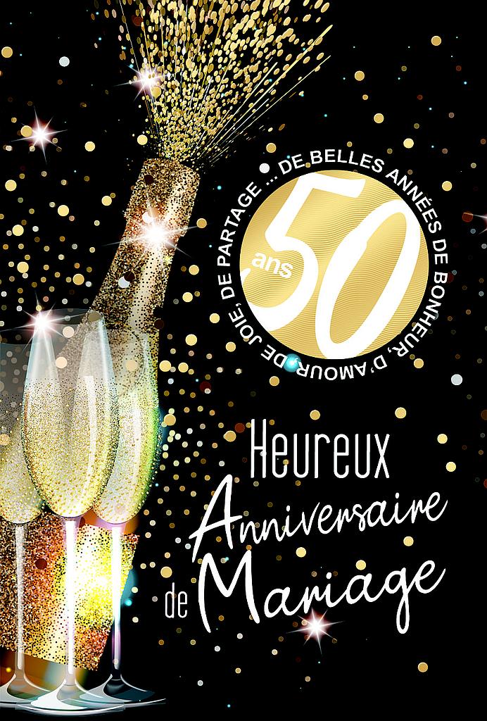 Carte Anniv. de mariage 50 ans (noces d'or)