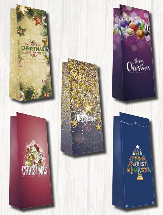 Emballages-bouteille Noël (x10 assortis) Fr. 3.90/pce "Christmas"
