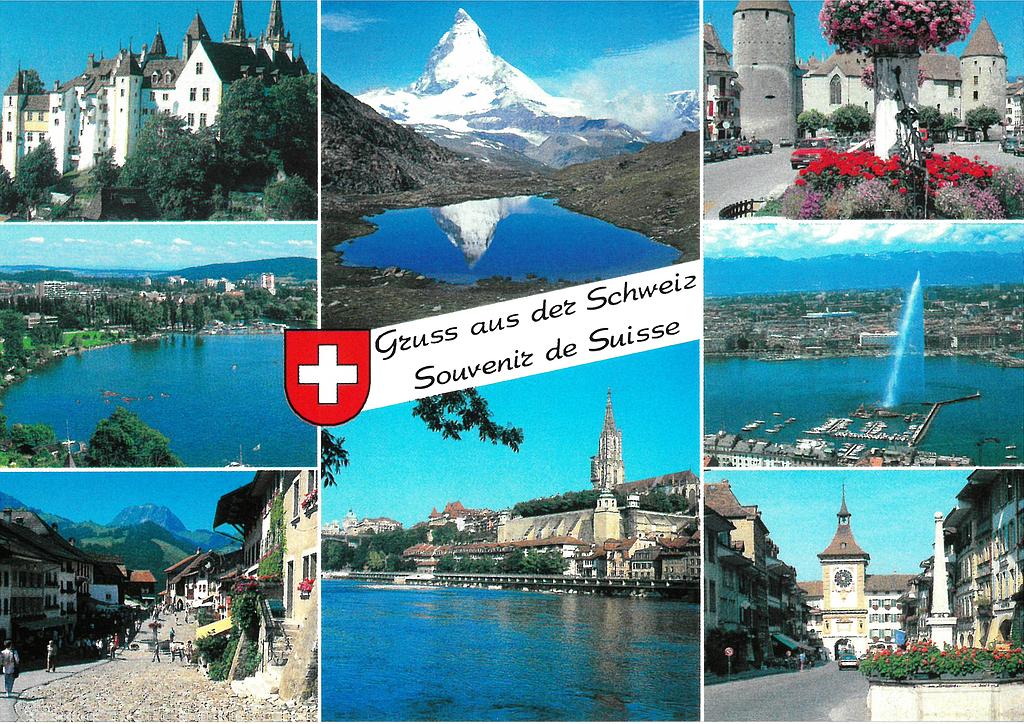 Postcards 20720-10 Neuchâtel, Yverdon, Genève, Matterhorn,