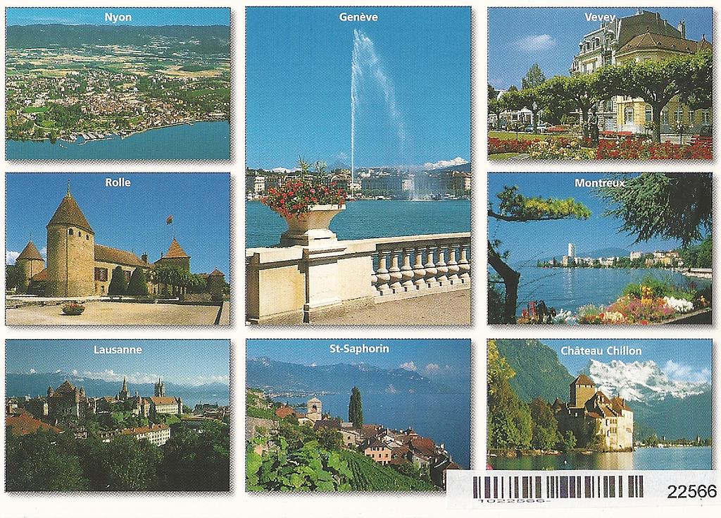 Postcards 22566 Nyon, Rolle, Lausanne, Vevey, Montreux, Genève, St-Saphorin, Chillon