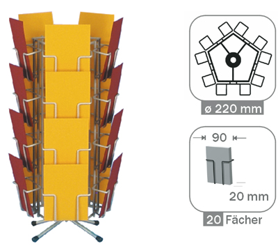Présentoir rotatif de table 20 cases pour MINI-cartes