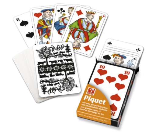 Jeu de 36 cartes Poya avec grands caractères Swiss made