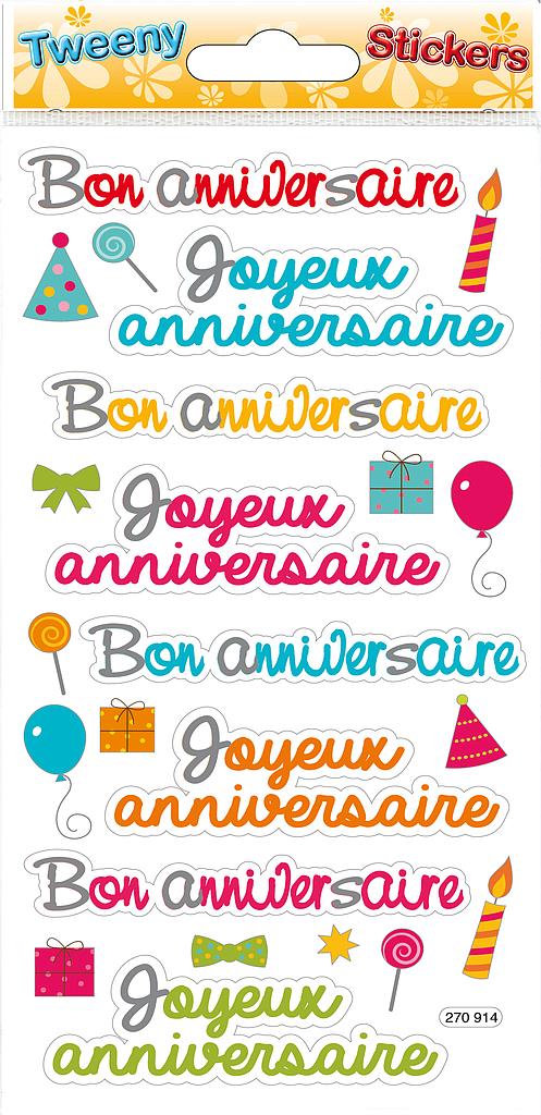 Autocollants anniversaire