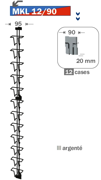 Wanddisplay 12 Fächer für Minikarten