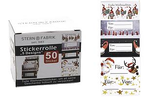 Weihnachtsgeschenkaufkleber "Stickerrolle" 50 Stk.