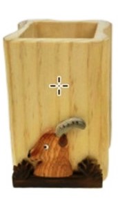 Holzmäppchen mit Steinbock