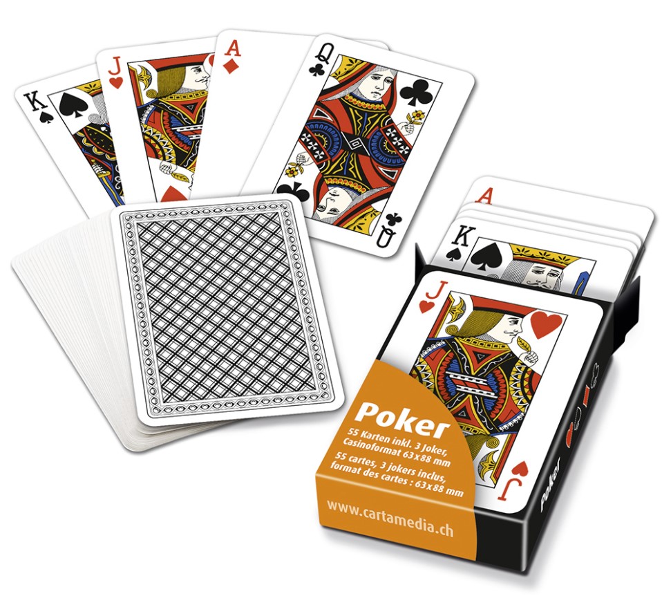 Jeu de Poker (55 cartes, 3 jockers inclus)