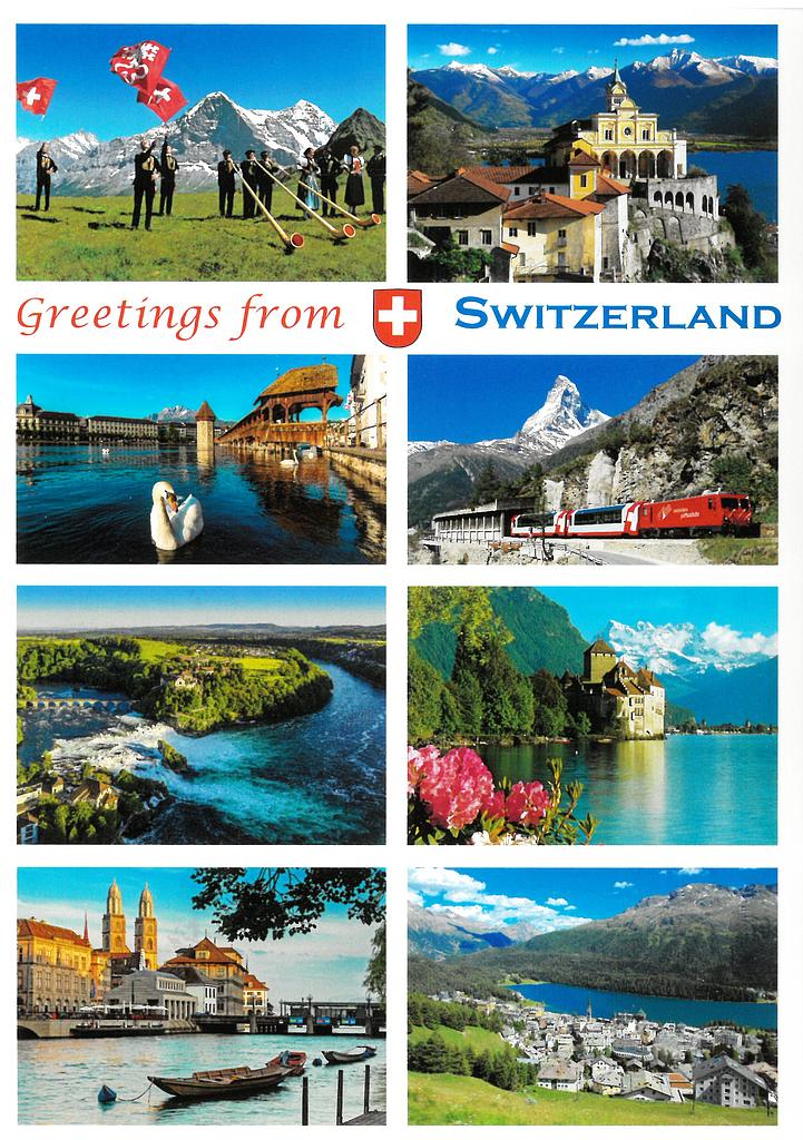 Postcards 29537 Suisse 'Greetings from Switzerland'
