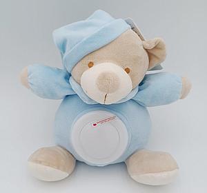 Peluche ours bleu avec veilleuse LED 