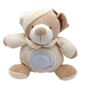 Peluche ours beige avec veilleuse LED