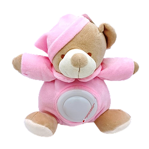 Peluche ours rose avec veilleuse LED